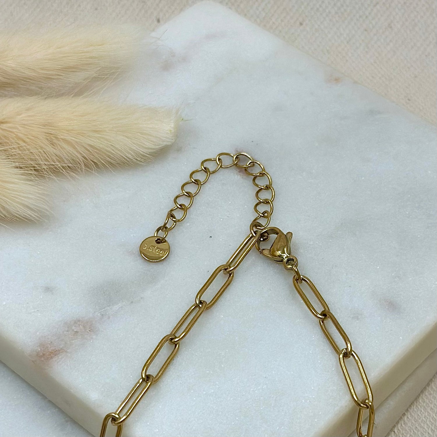 Collier sautoir doré en acier inoxydable pour femme médaillons mailles marines larges prise fermoir - Zoela