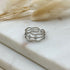 Bague ajustable argentée tendance femme en acier inoxydable résistant à l&
