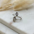 Bague ajustable argentée tendance femme en acier inoxydable résistant à l&